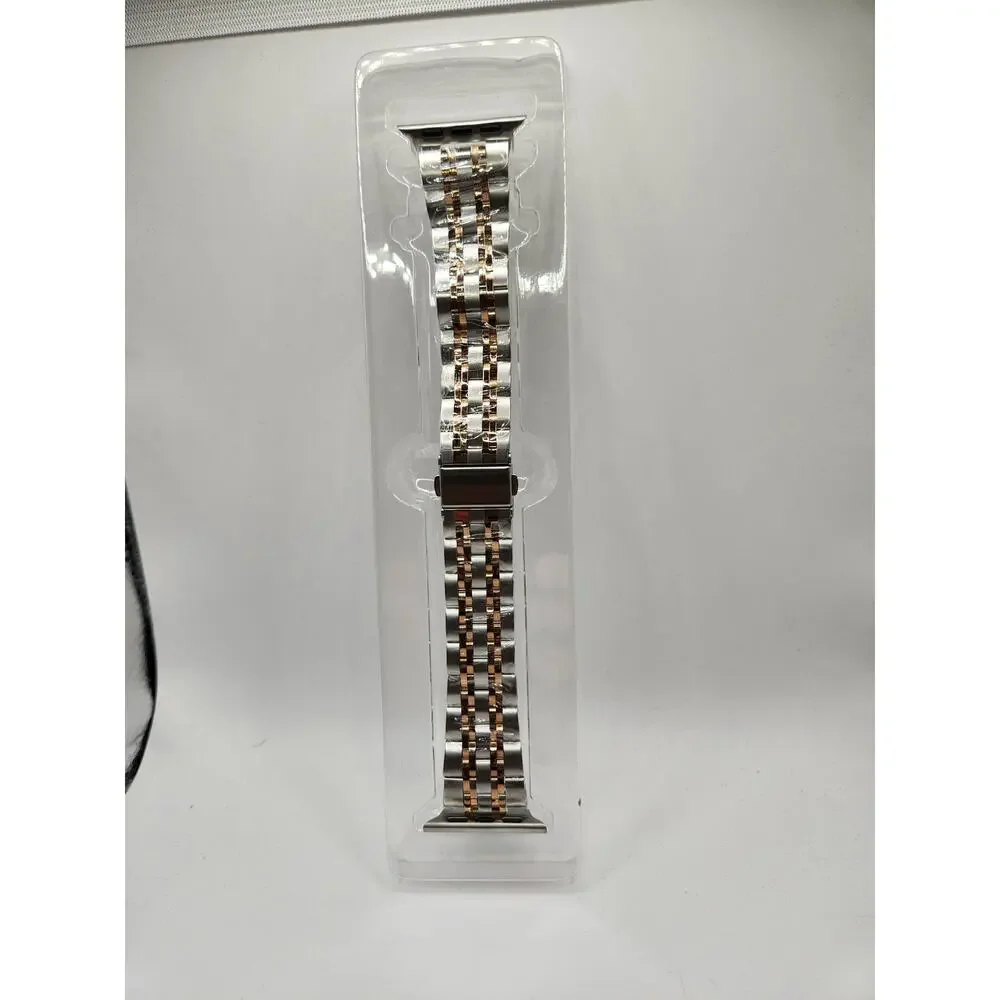 Posh Tech Stainless Steel Apple Watch Band Two-Tone Rose Gold - 38, 40, 41mm